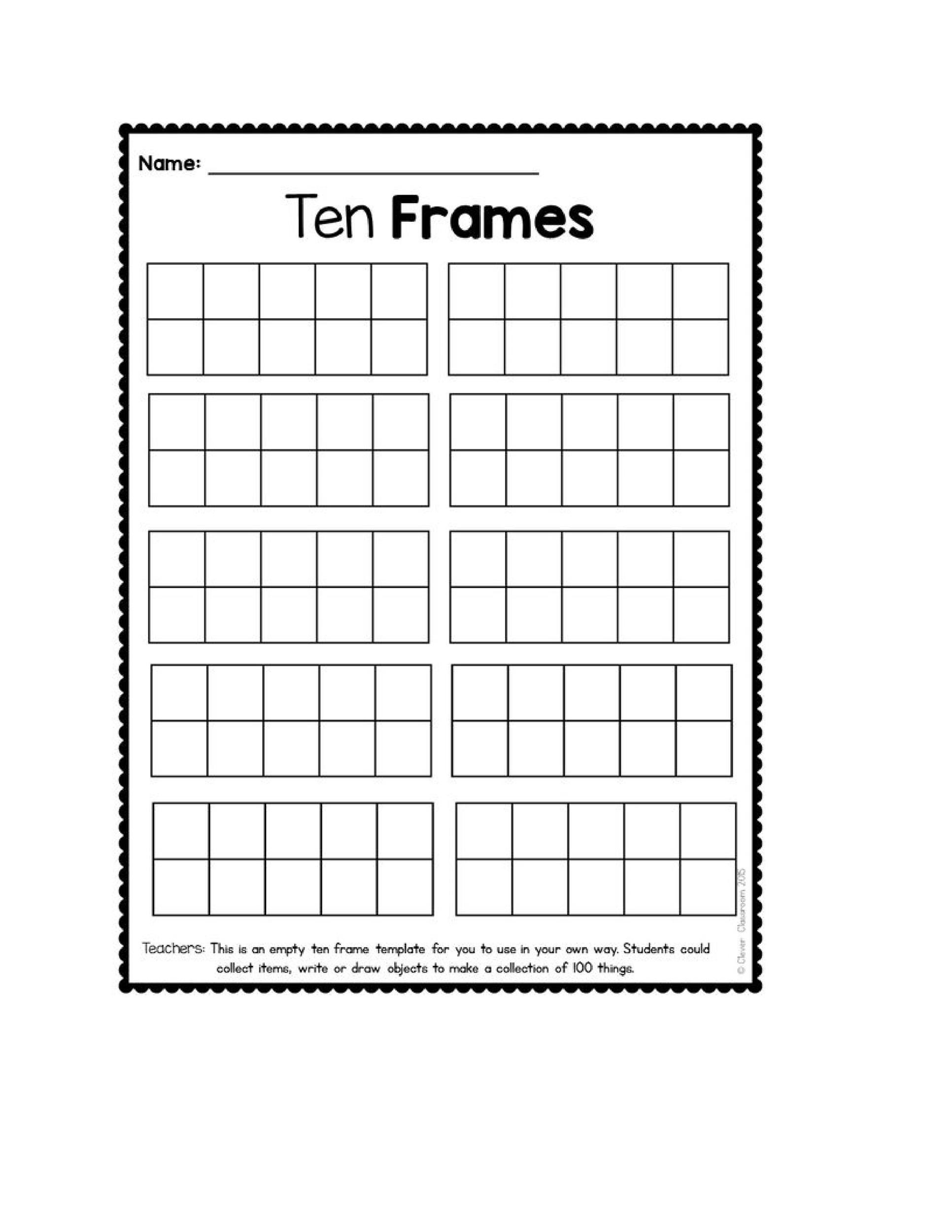 36 Printable Ten Frame Templates Free TemplateLab 36 Printable Ten Frame Templates Free TemplateLab