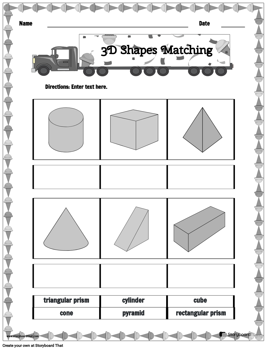 3D Shapes Worksheets Free Printable From Storyboard That