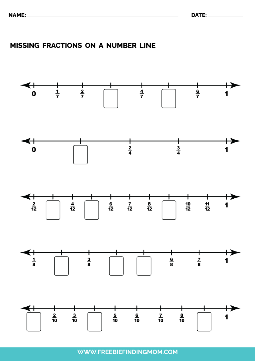 fractions on a number line worksheet fractions on a number line worksheet