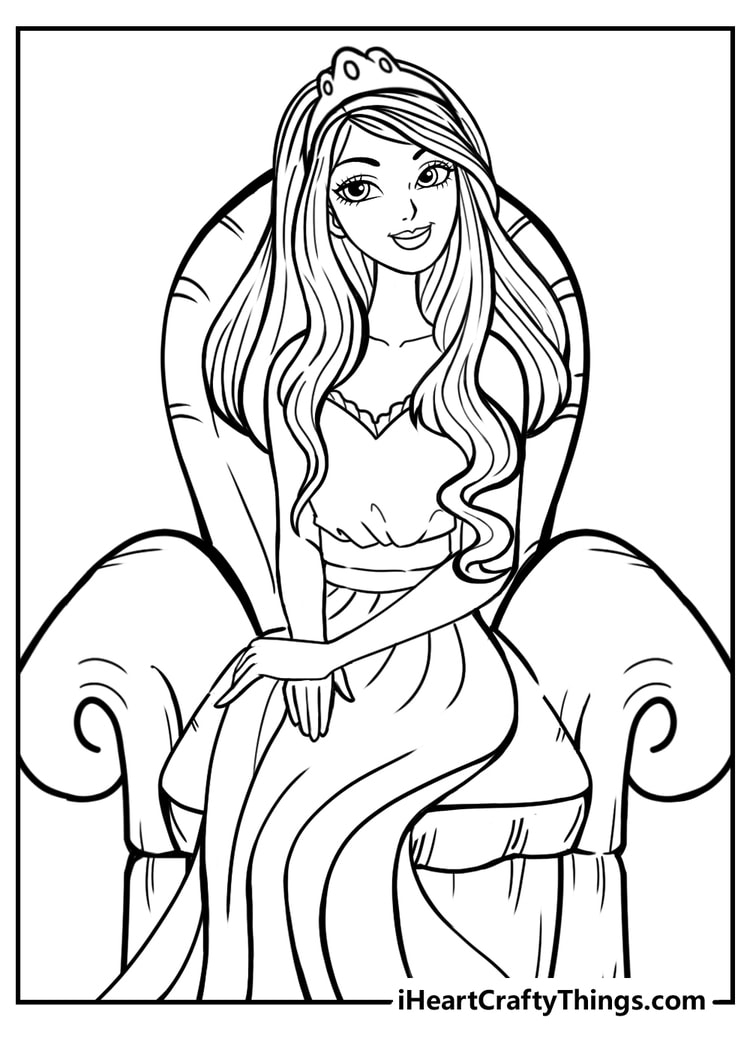 printable coloring pages of princesses