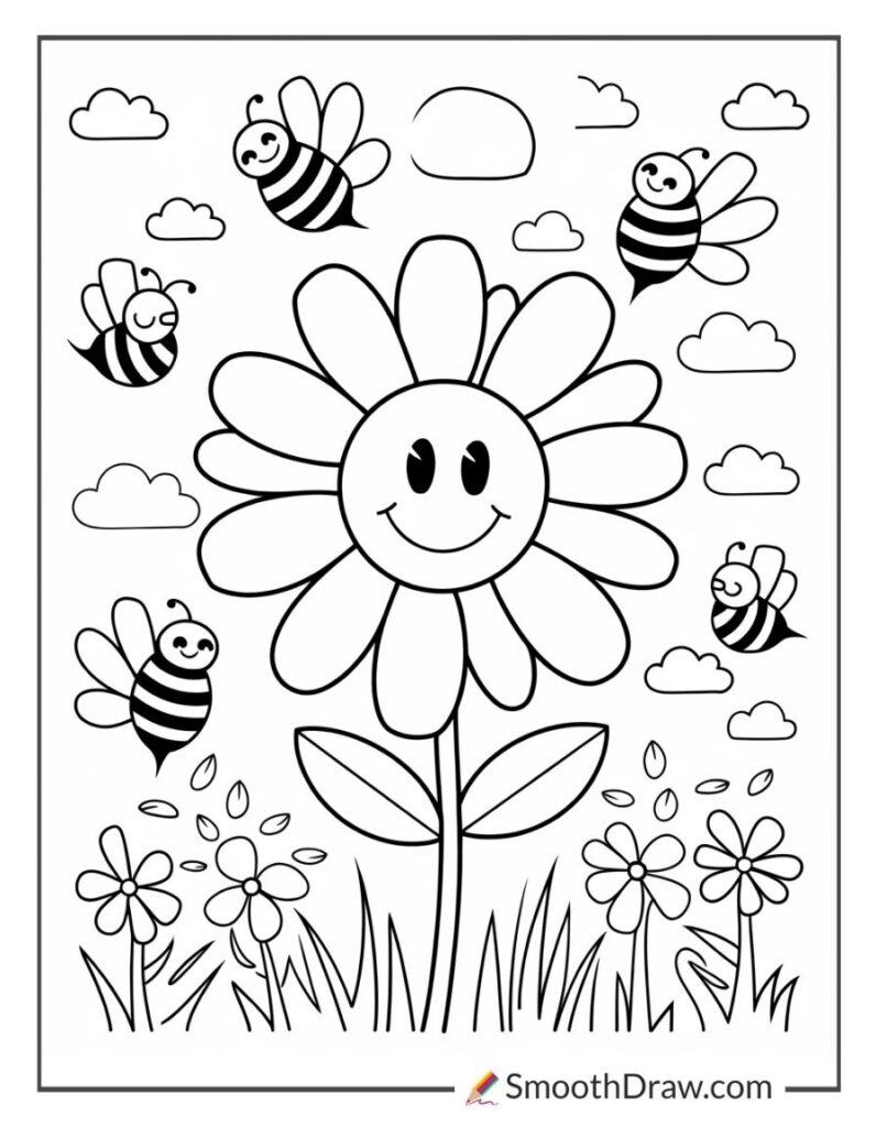 free flower coloring pages printable