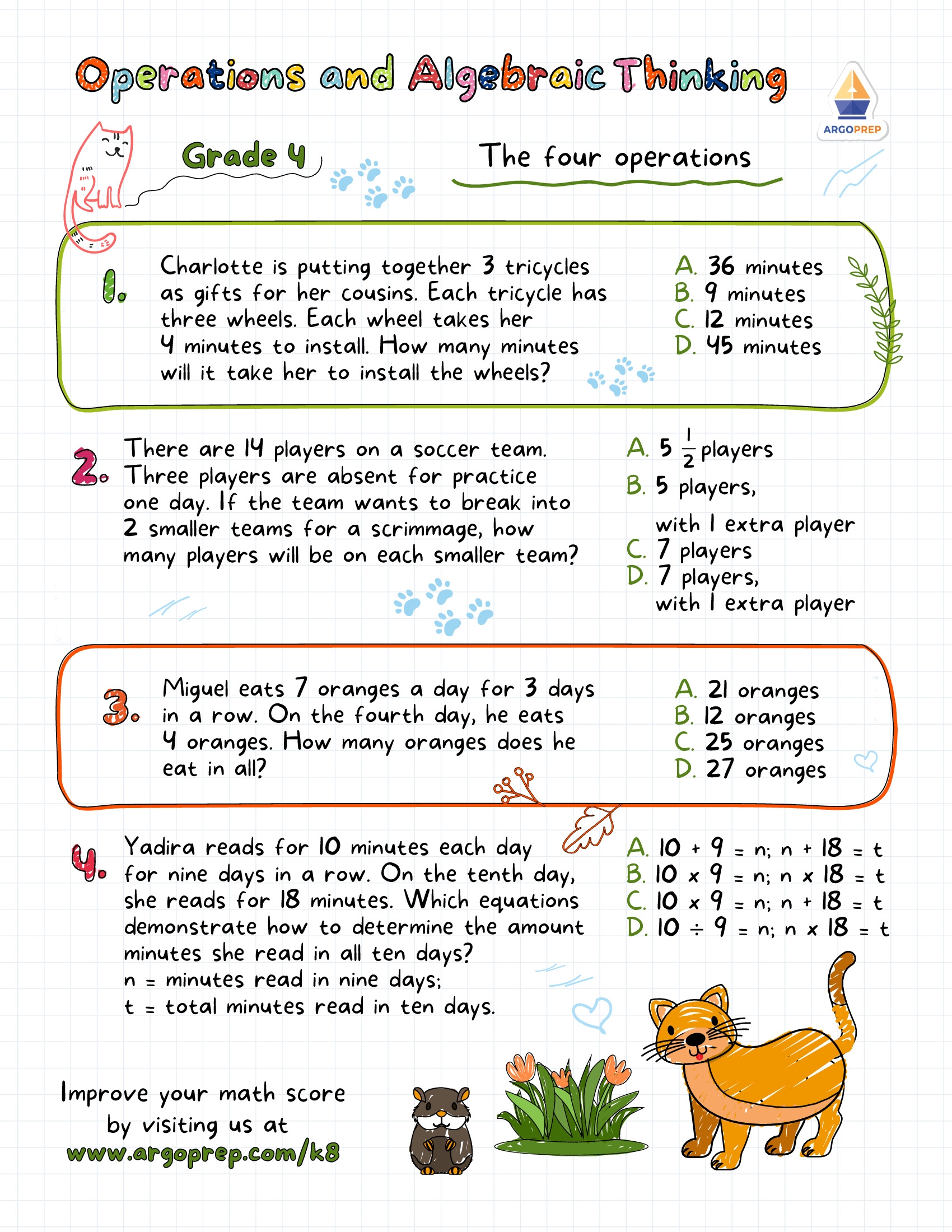 4th Grade English Multi step Word Problems Worksheets For Free ArgoPrep 4th Grade English Multi step Word Problems Worksheets For Free ArgoPrep