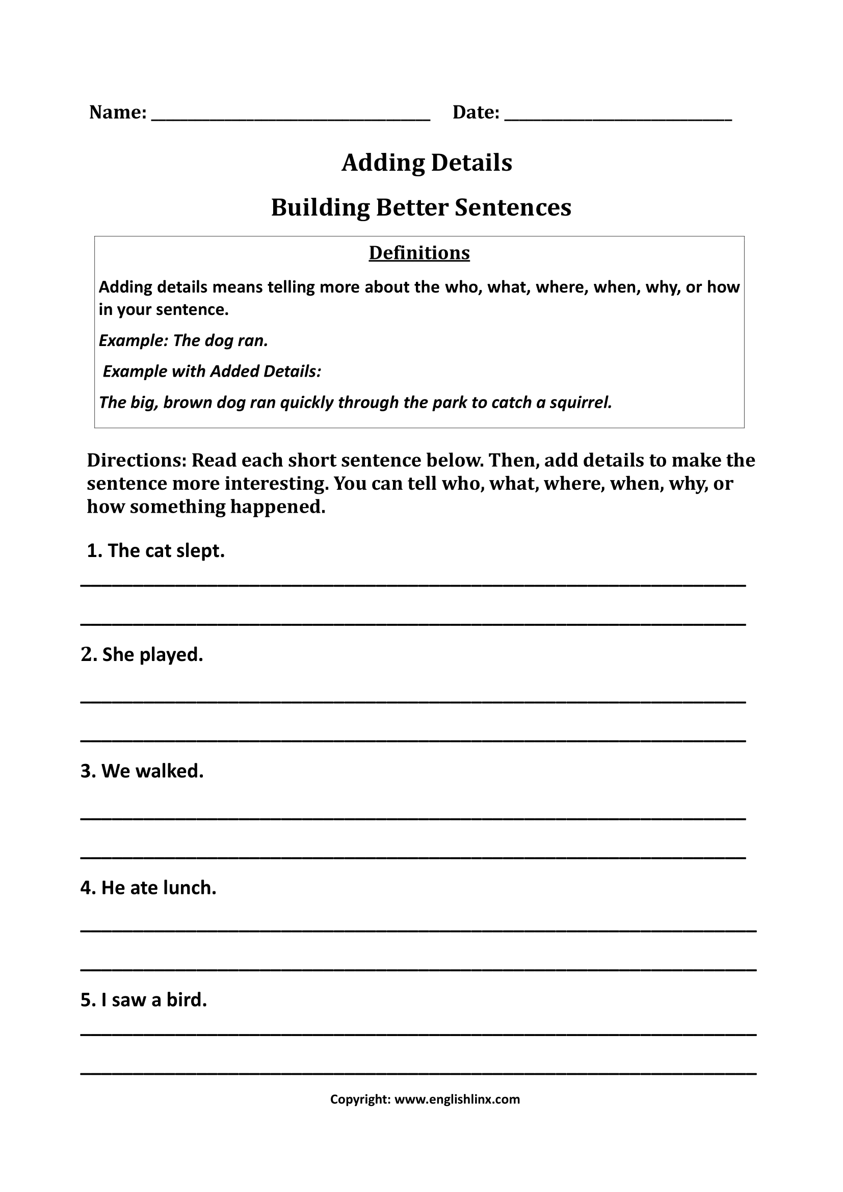 4th Grade Writing Worksheets Printable Writing Practice For Fourth Grade