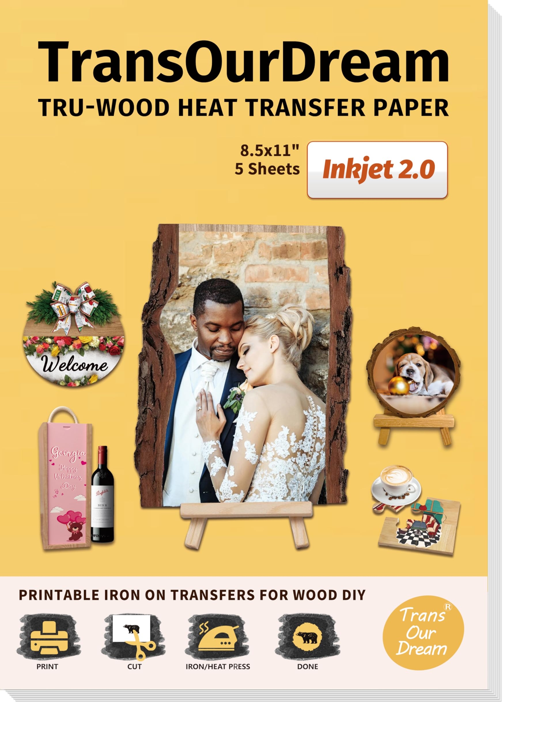 5 Sheets 8 5x11 Inch Printable Heat Transfer Paper For Wood Inkjet Printer EBay