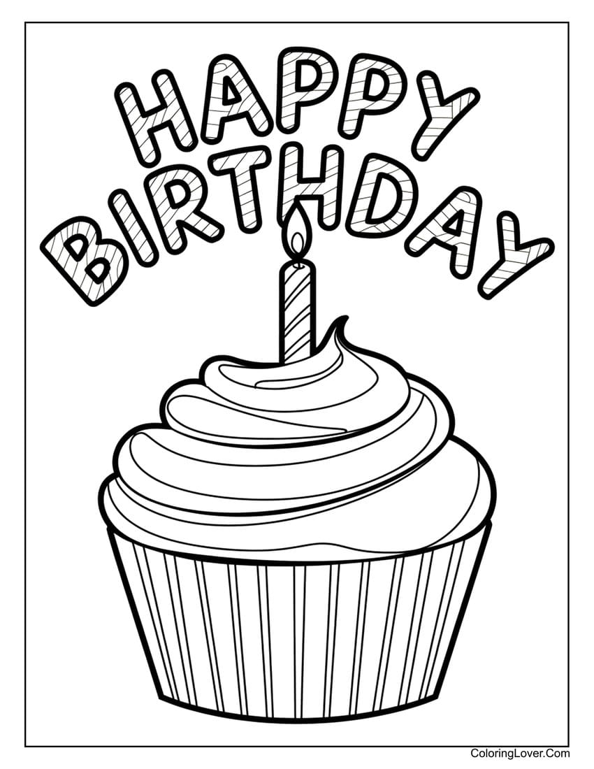 printable happy birthday coloring pages