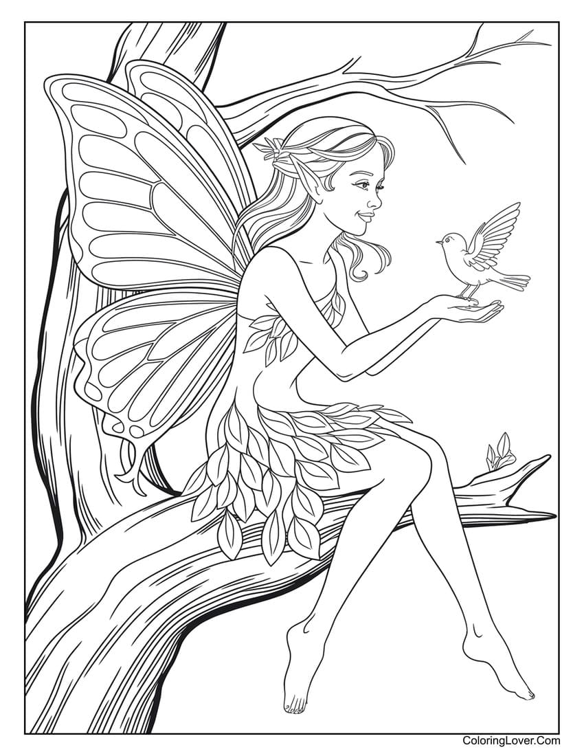 fairy printables coloring pages