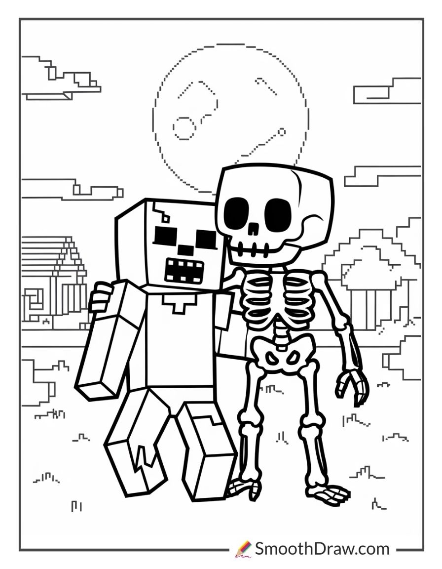 minecraft colouring printable