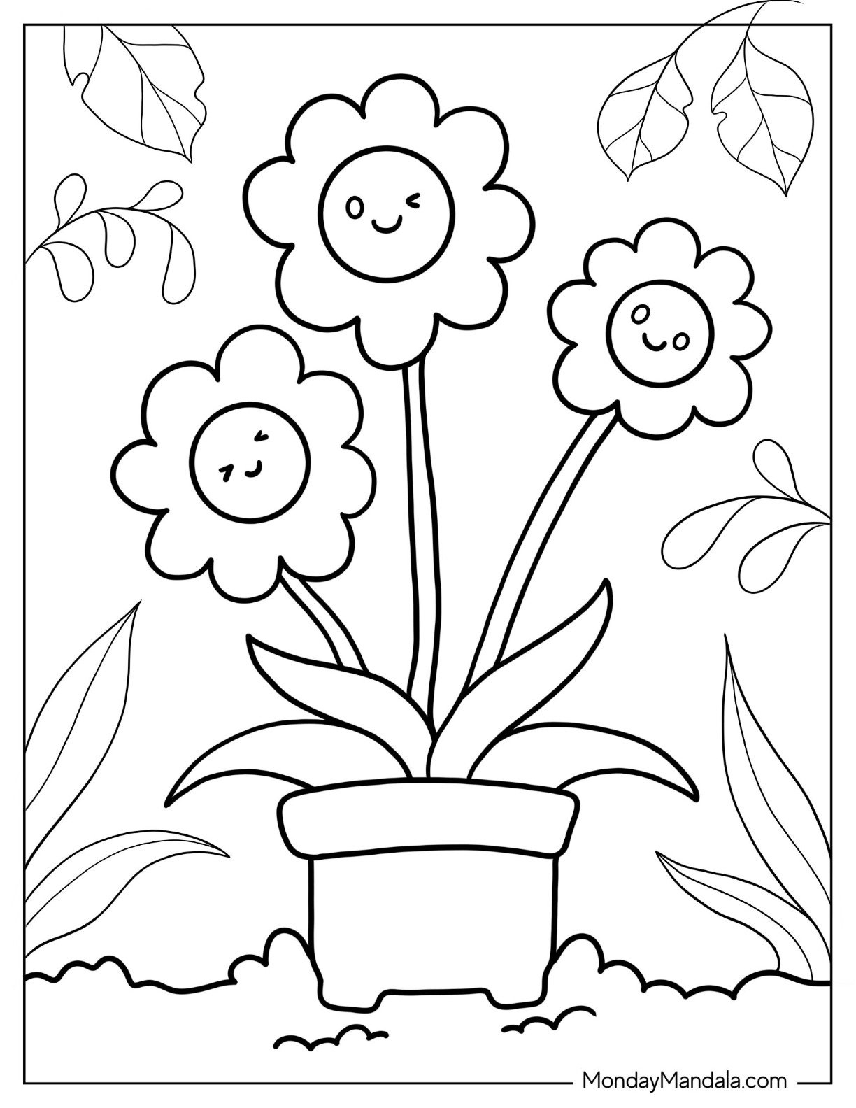 68 Flower Coloring Pages Free PDF Printables