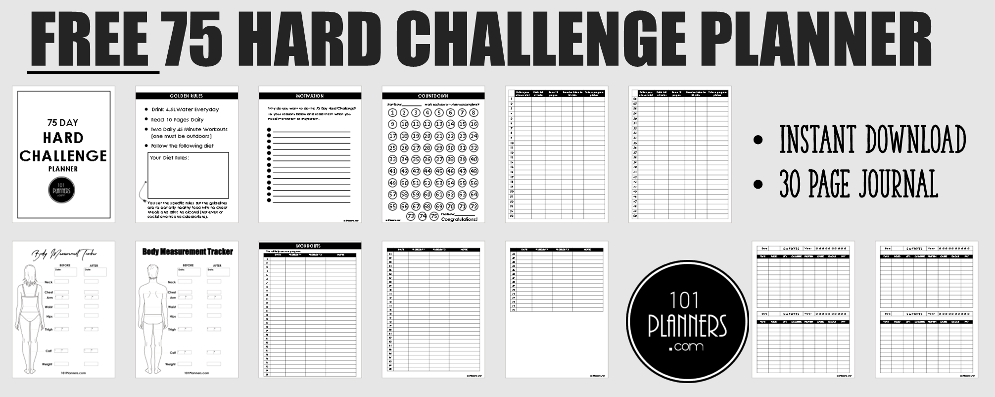 75 Hard Challenge Rules PDF Planner How To Do It 75 Hard Challenge Rules PDF Planner How To Do It