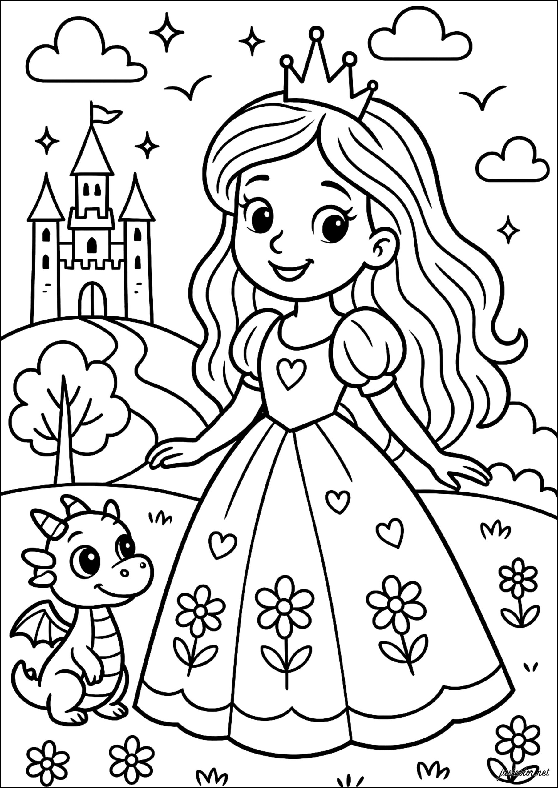 free princess coloring pages printable