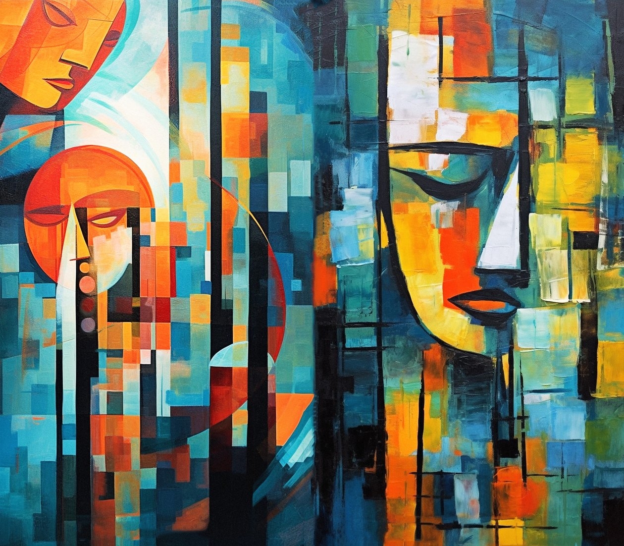 Abstract Figurative Colorful Painting Printable Digital Art