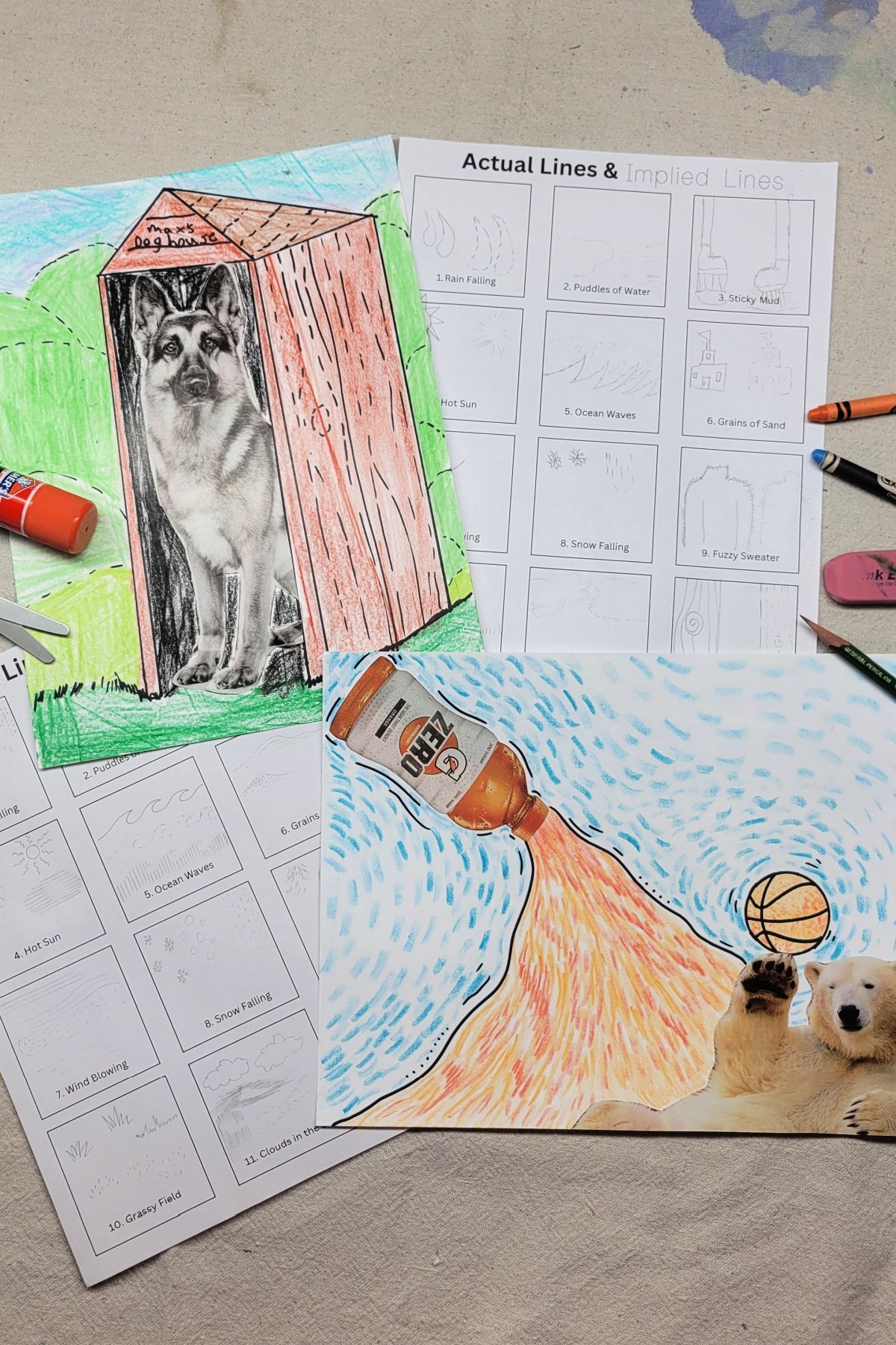 Actual And Implied Lines Art Project For Older Kids Kids Activities Blog