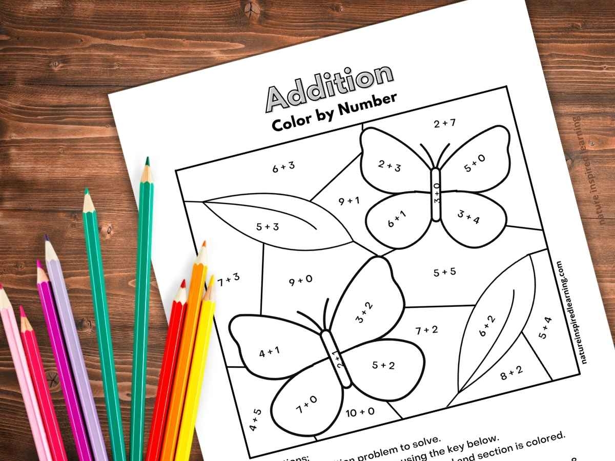 color by number math worksheets