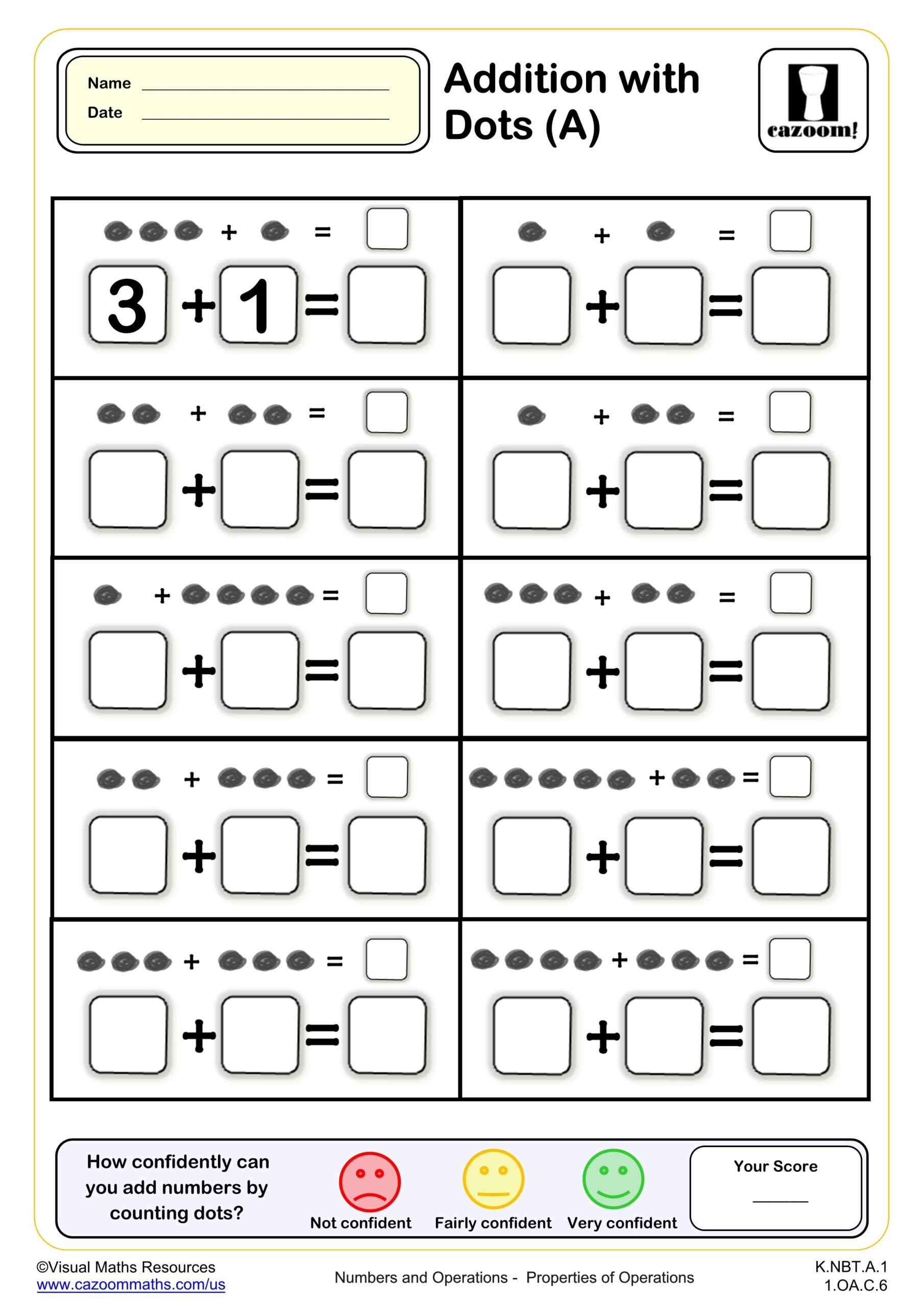 Addition With Dots A Fun And Engaging K Grade PDF Worksheets Cazoom Math Addition With Dots A Fun And Engaging K Grade PDF Worksheets Cazoom Math
