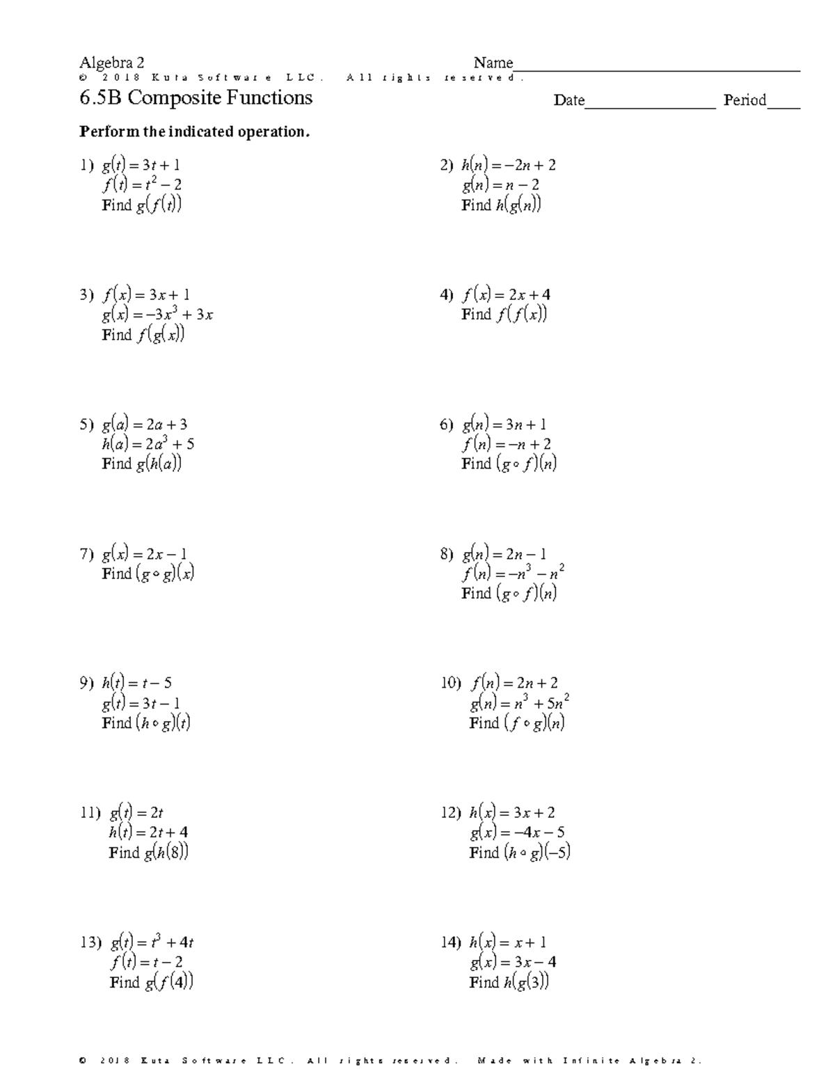 composite functions worksheet composite functions worksheet