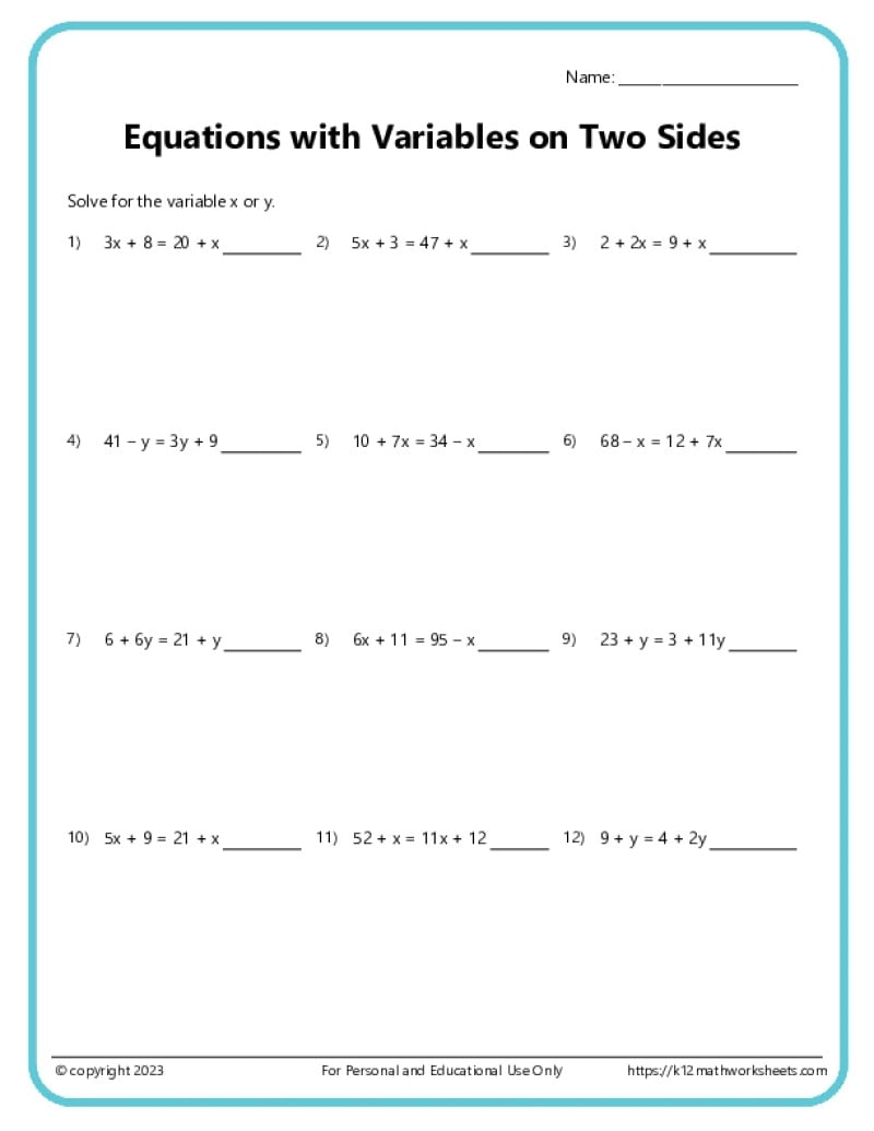 Algebra Worksheets K12 Math Worksheets Algebra Worksheets K12 Math Worksheets