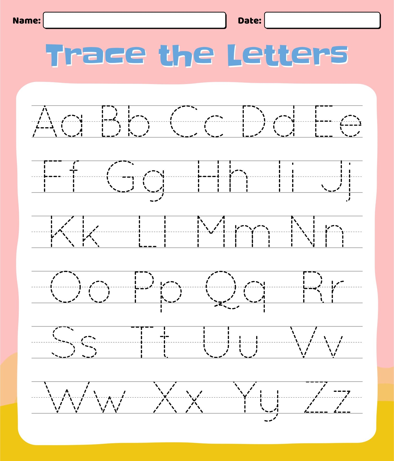 tracing the alphabet worksheets