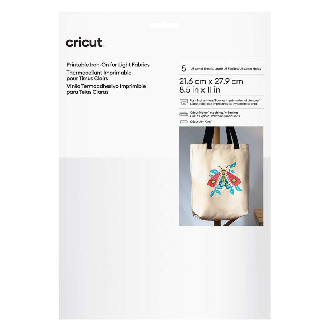 Amazon Cricut Printable Iron On For Light Fabrics US Letter Size 5ct Printable HTV Vinyl For Inkjet Printer Compatible With Cricut Maker Expression And Cricut Joy Xtra Machines