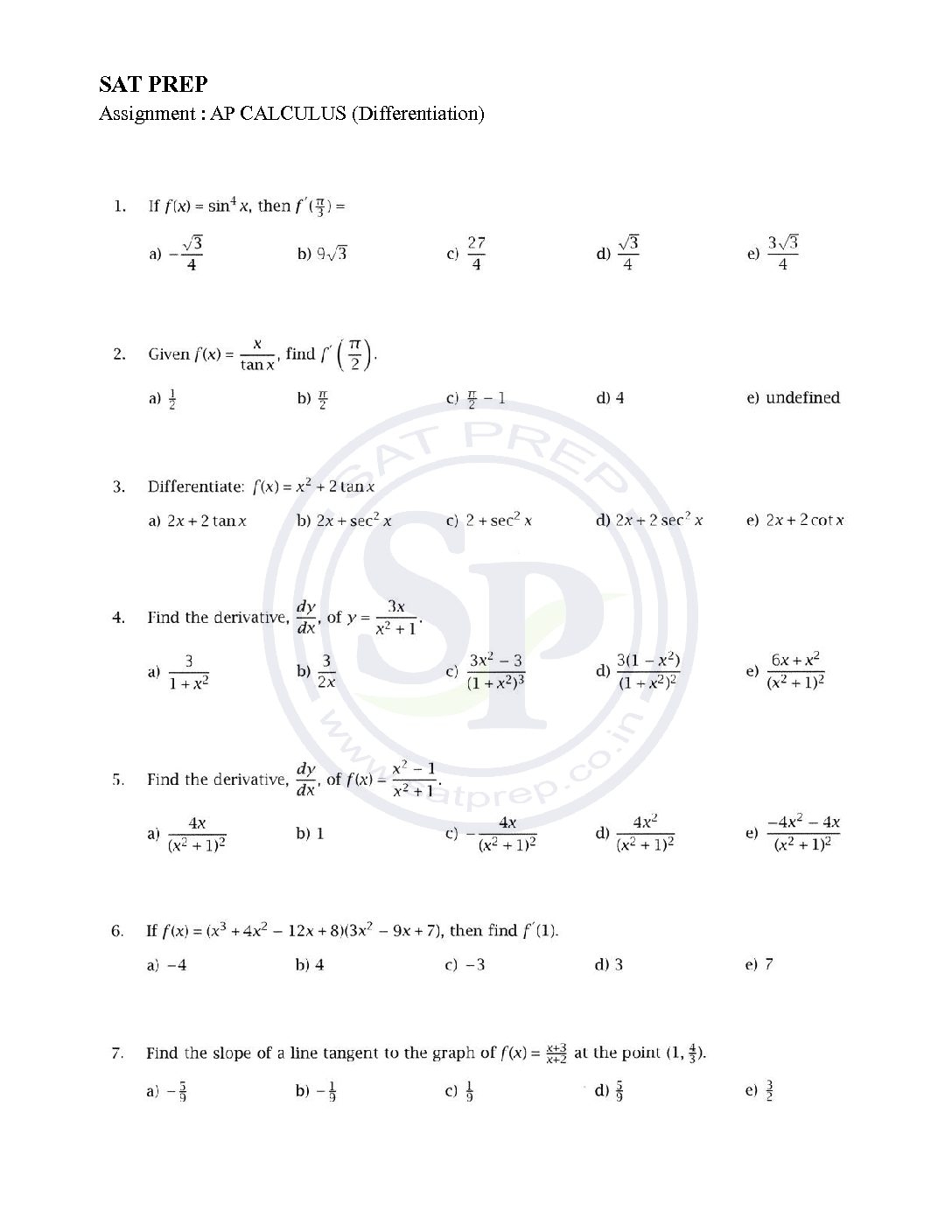 AP CAL BC Archives SAT PREP