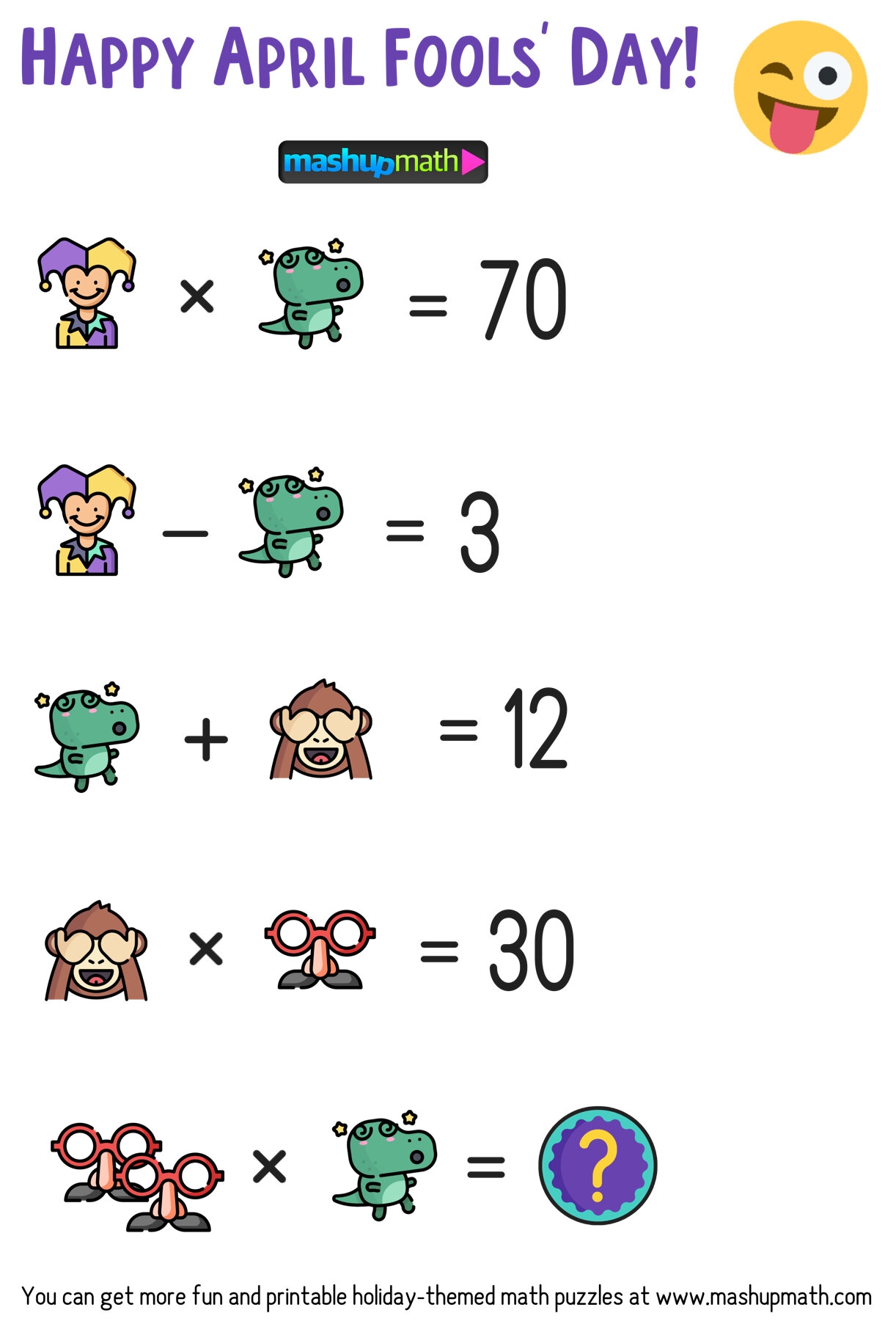 April Fools Day Blog Mashup Math