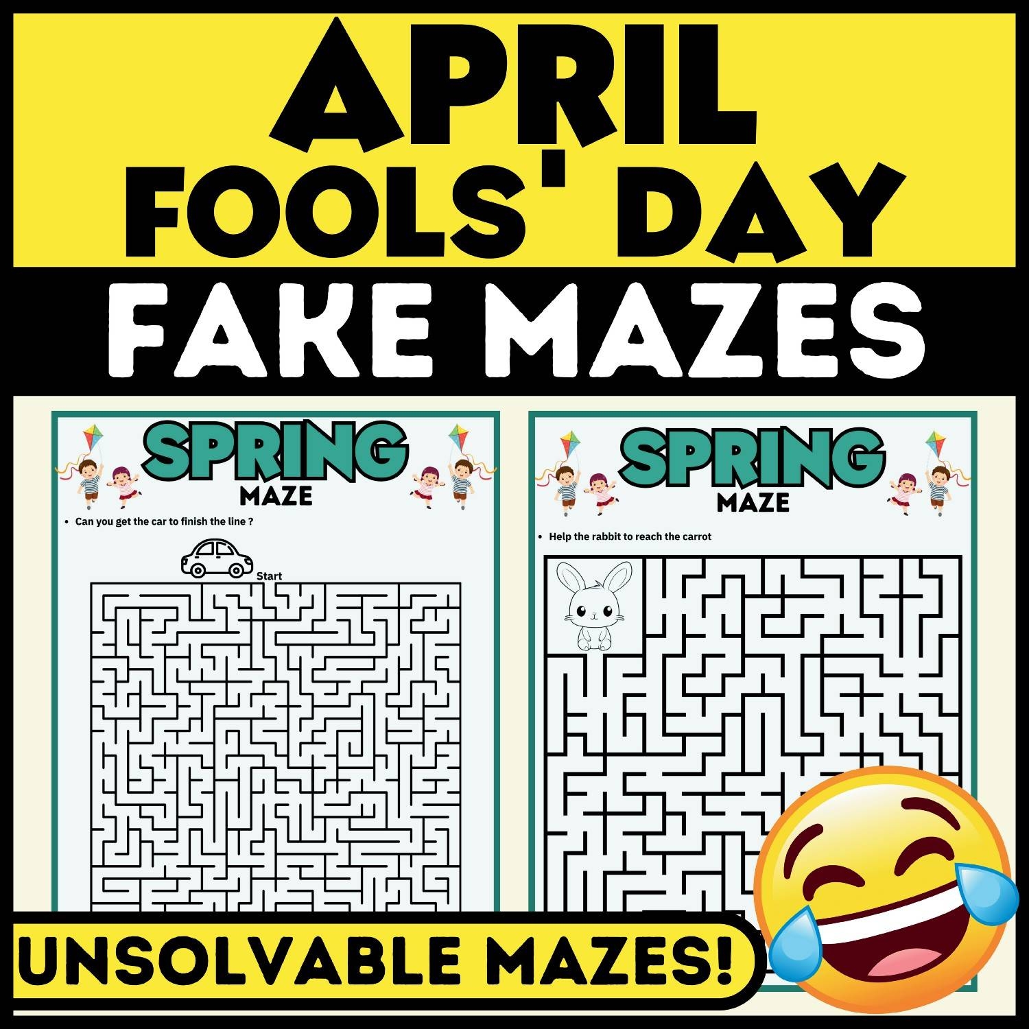 April Fools Day Prank Activity Unsolvable Mazes Impossible Maze April Pranks April Fools Day Prank Activity Unsolvable Mazes Impossible Maze April Pranks