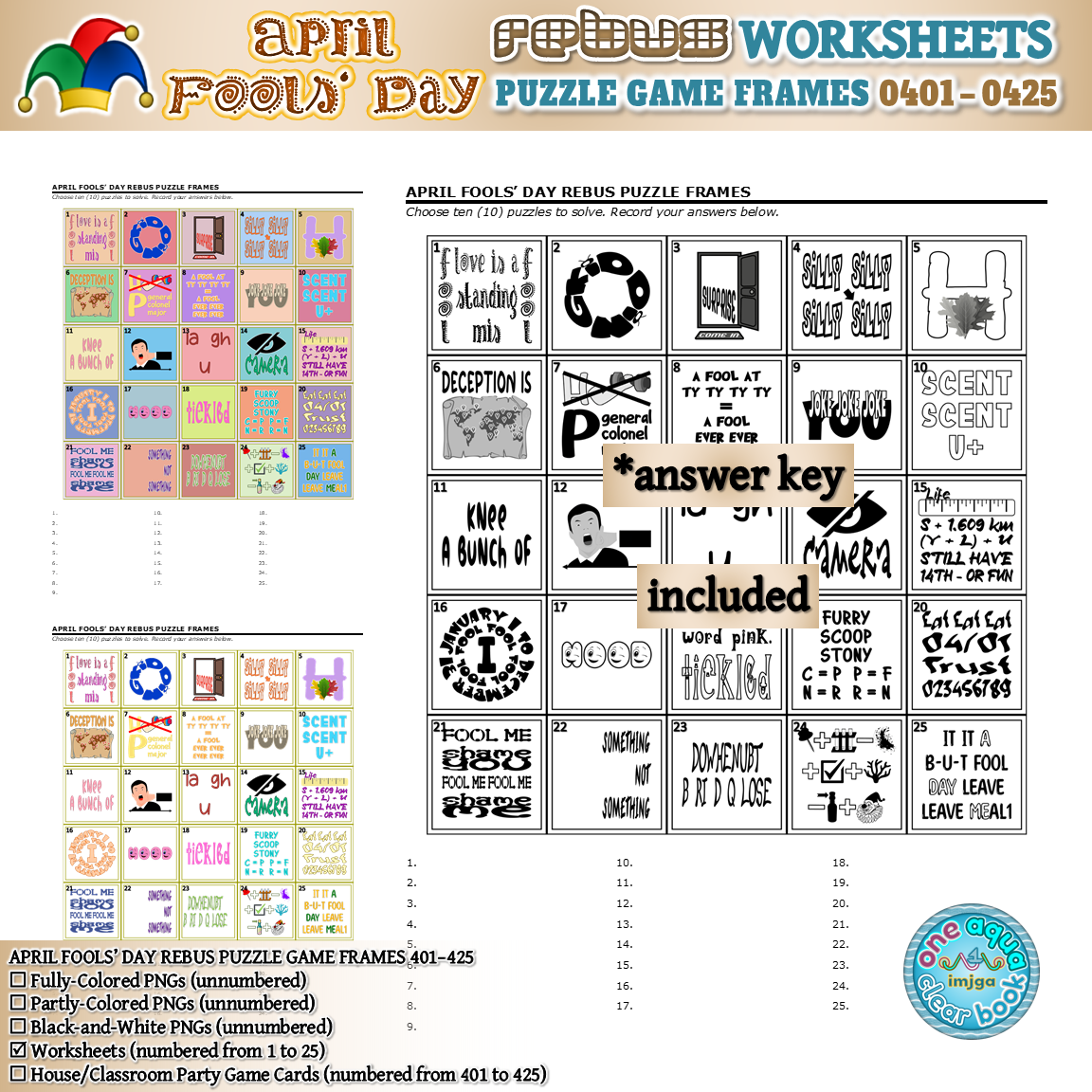 APRIL FOOLS DAY Rebuses 401 425 Worksheets Made By Teachers