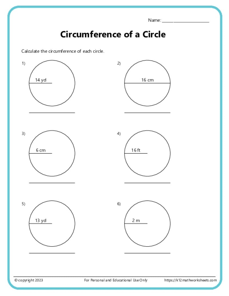 Area And Circumference Of Circles K12 Math Worksheets Area And Circumference Of Circles K12 Math Worksheets
