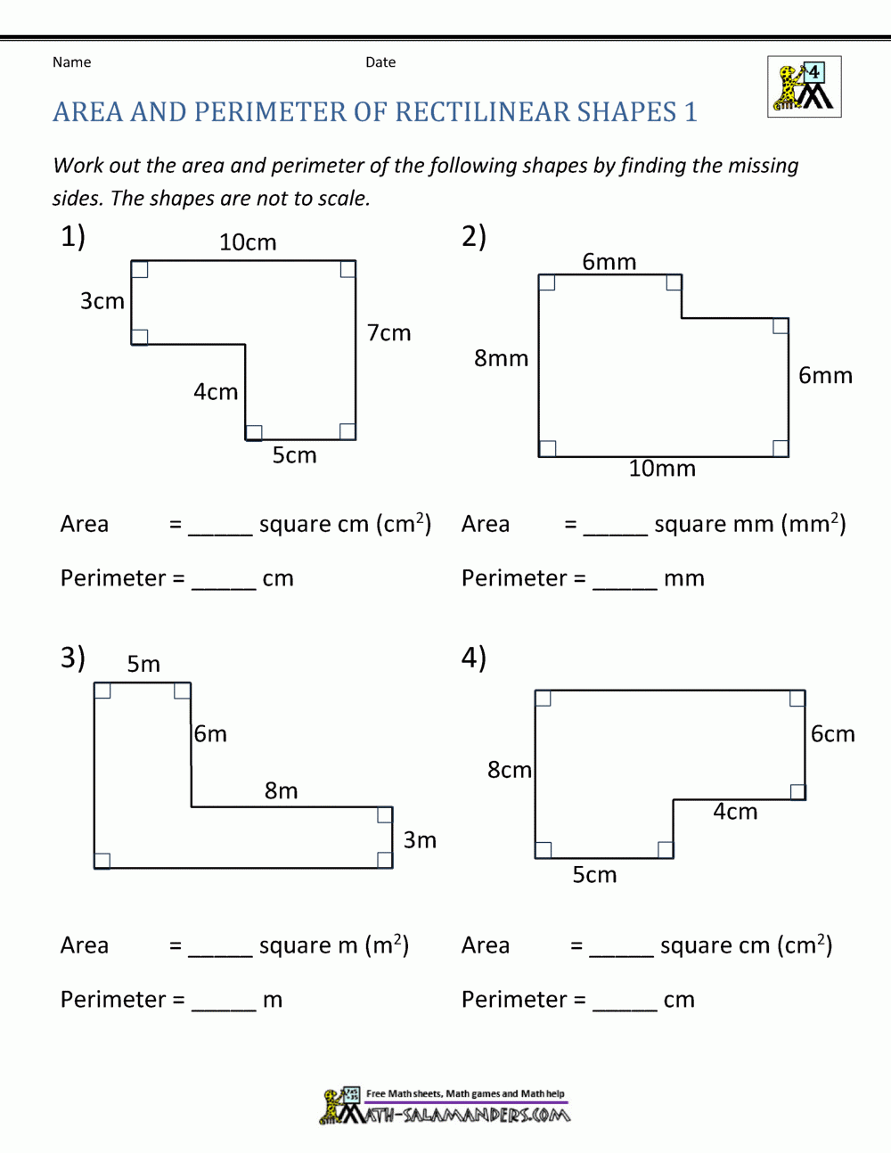 Area And Perimeter Of Rectangle