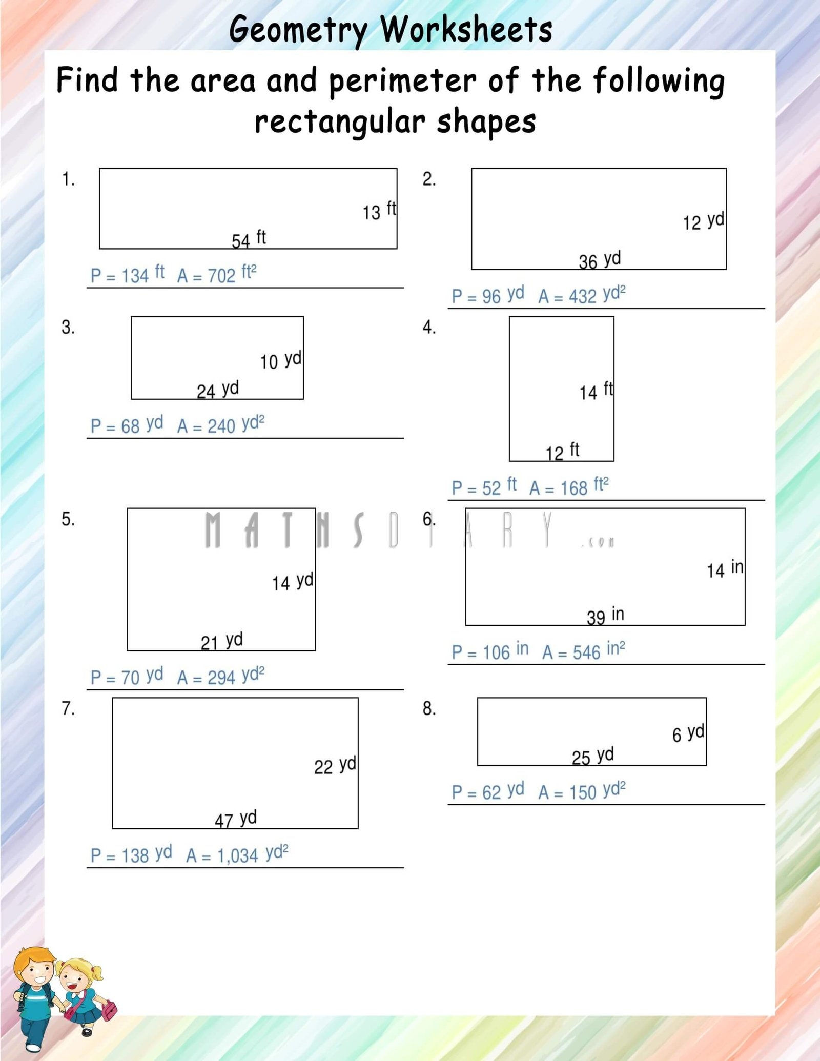 Area And Perimeter Of Rectangles Worksheets Math Worksheets MathsDiary