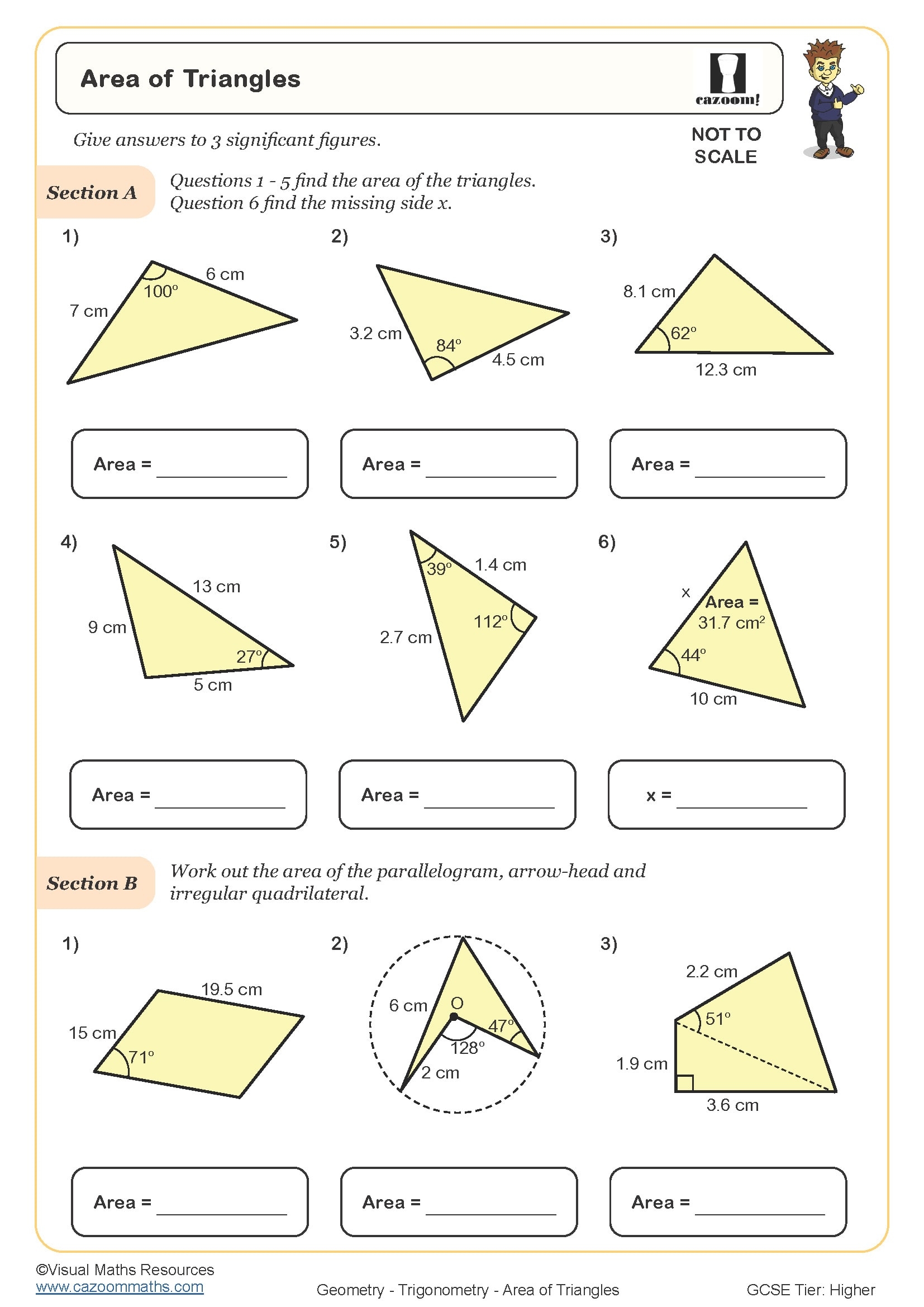 Area Of Triangles Worksheet Cazoom Maths Worksheets Area Of Triangles Worksheet Cazoom Maths Worksheets