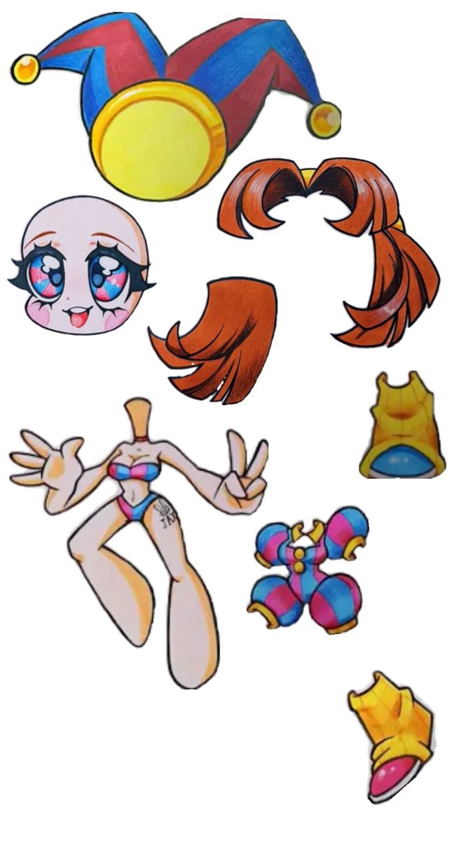Arty Pie Anime Pomni Paper Doll Paper Doll Template Free Printable Paper Dolls Paper Dolls Printable