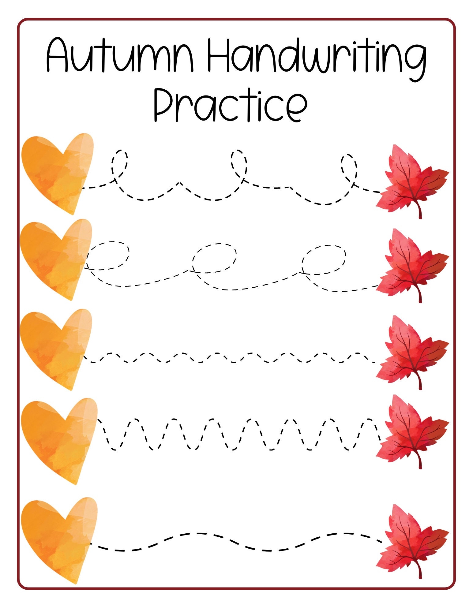 Autumn Preschool Packet Preschool Worksheets Fall Activity For Kids Homeschool Learning Toddler Activity Toddler Printable Etsy
