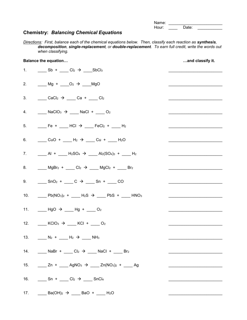 chemistry about balancing equations worksheet chemistry about balancing equations worksheet