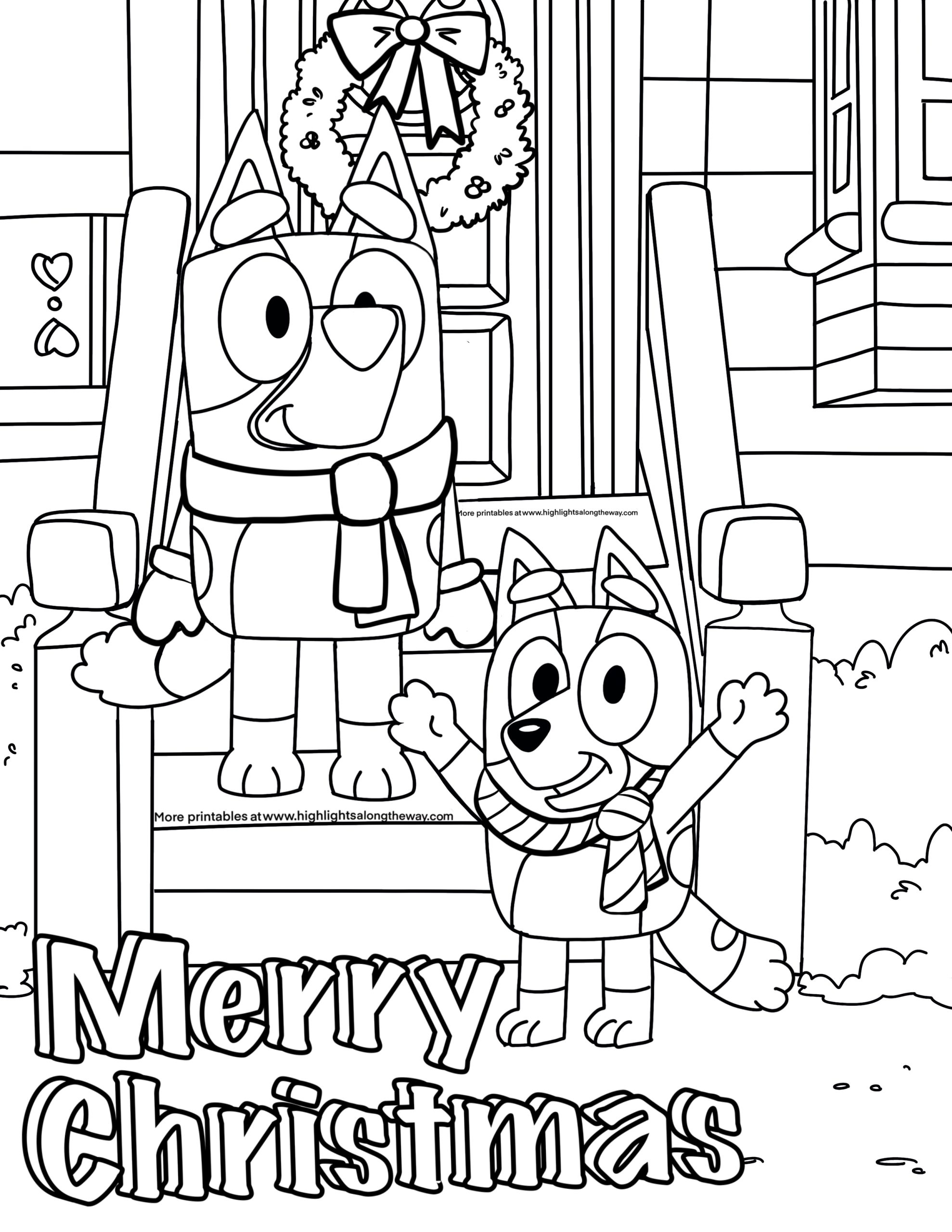 Bluey Holiday Coloring Pages Instant Downloads Bluey Holiday Coloring Pages Instant Downloads