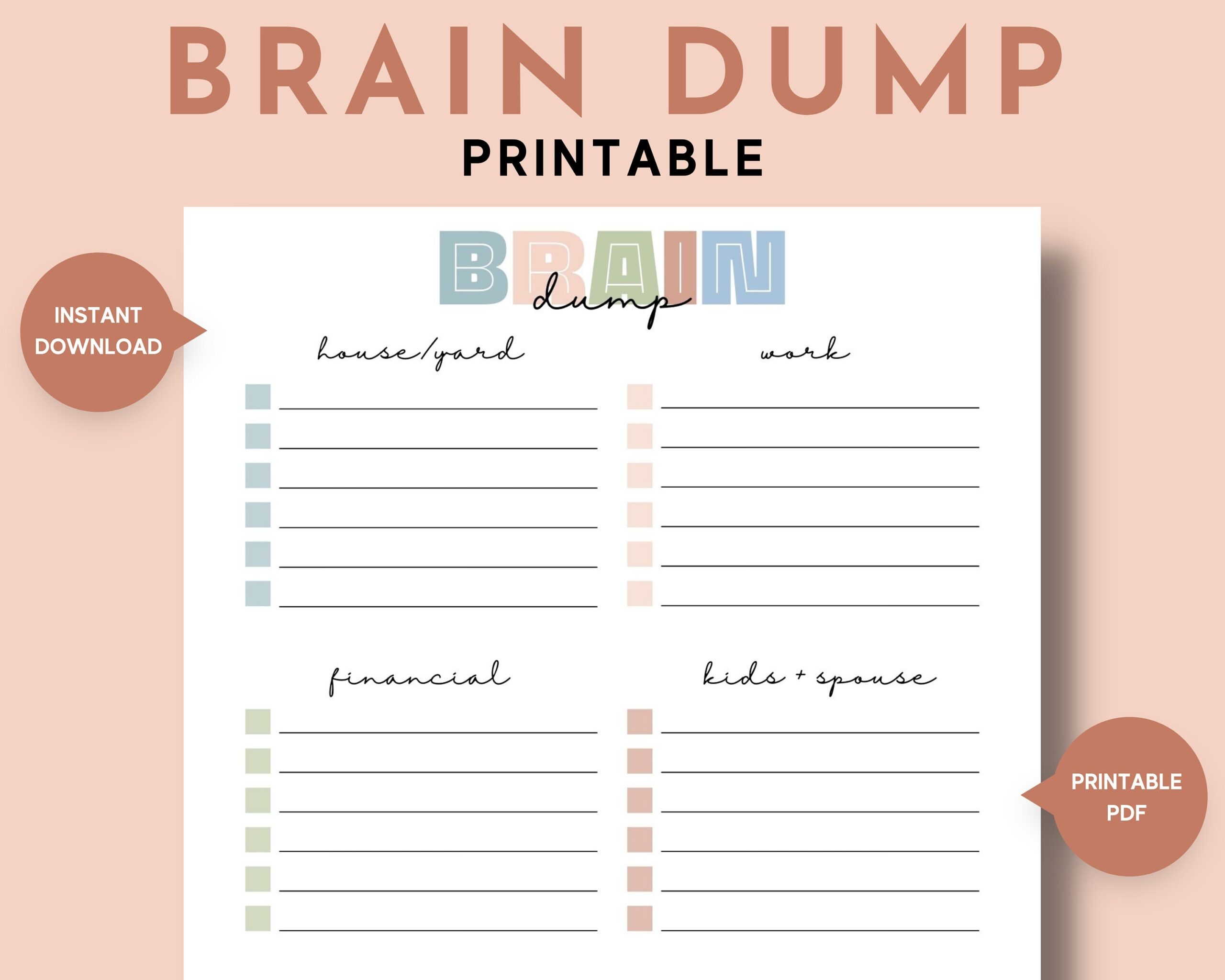 brain dump worksheet