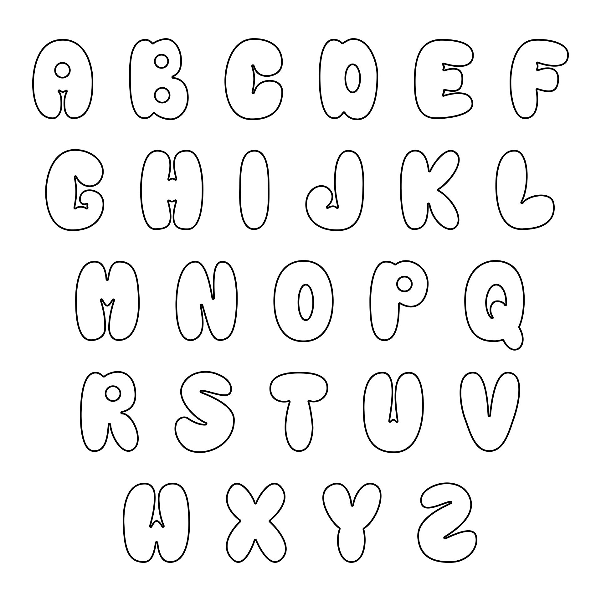 bubble alphabet printables bubble alphabet printables