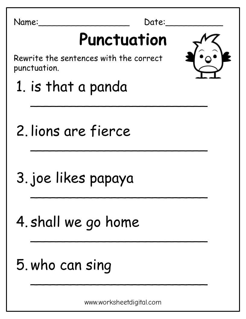 Buy Printable Punctuation Practice Worksheets For Kids PDF Online In India Etsy