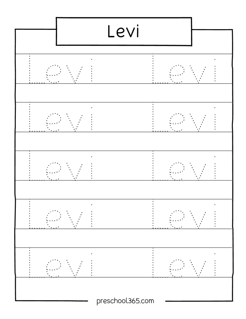 name tracing printable
