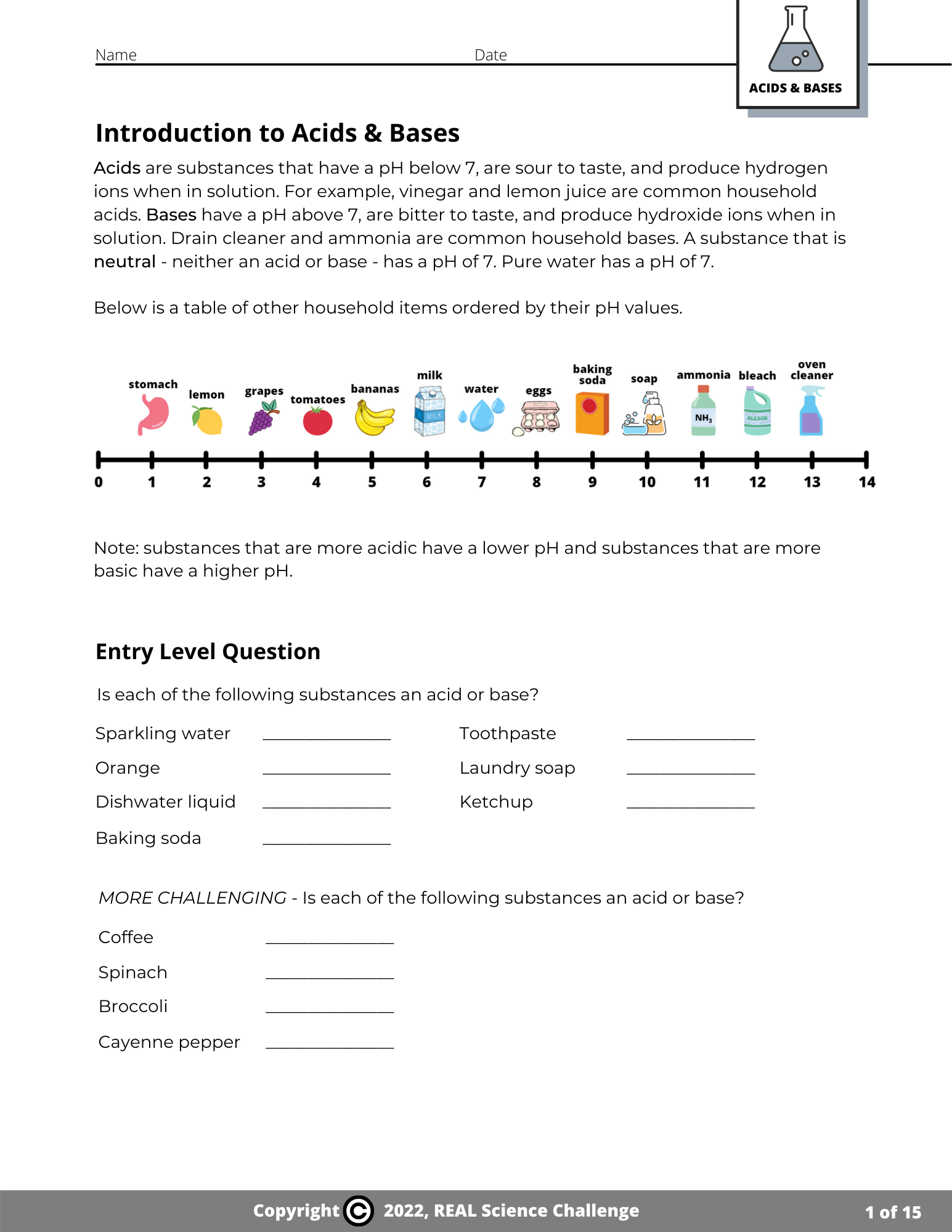 acids and bases worksheet