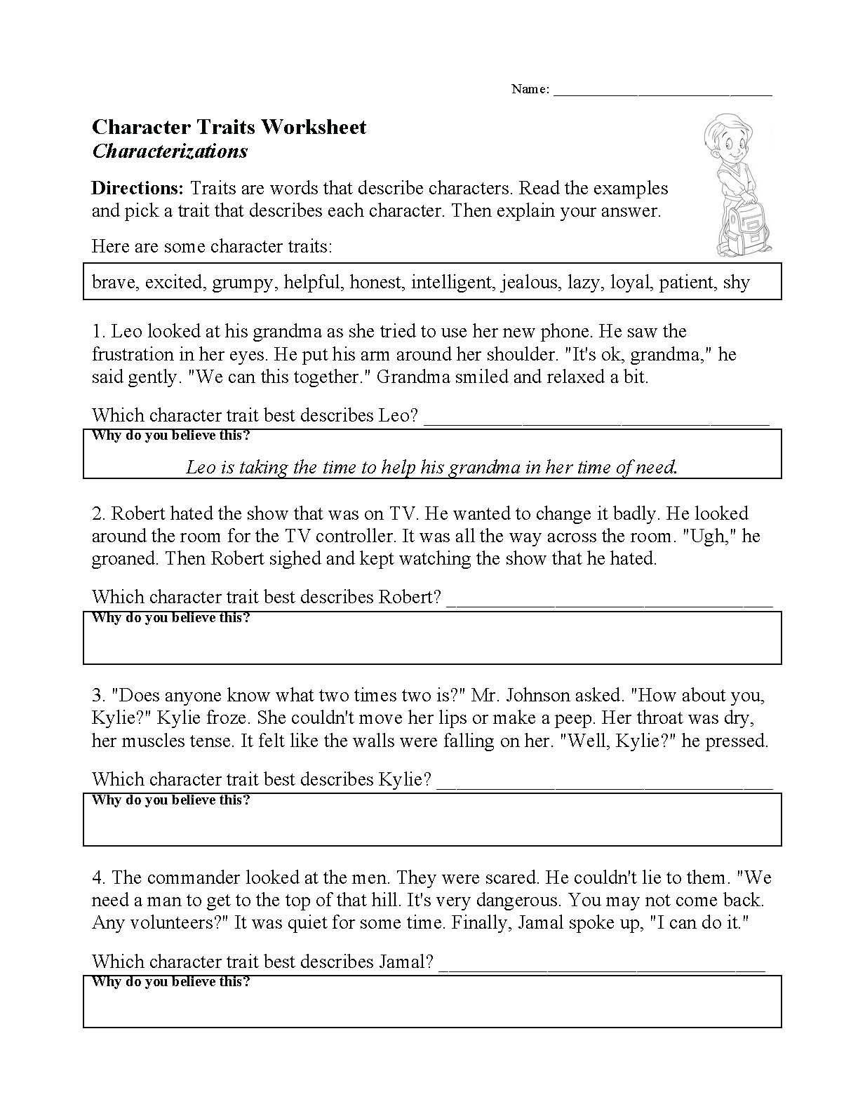 Character Traits Worksheet Elements Of Fiction Activity Character Traits Worksheet Elements Of Fiction Activity