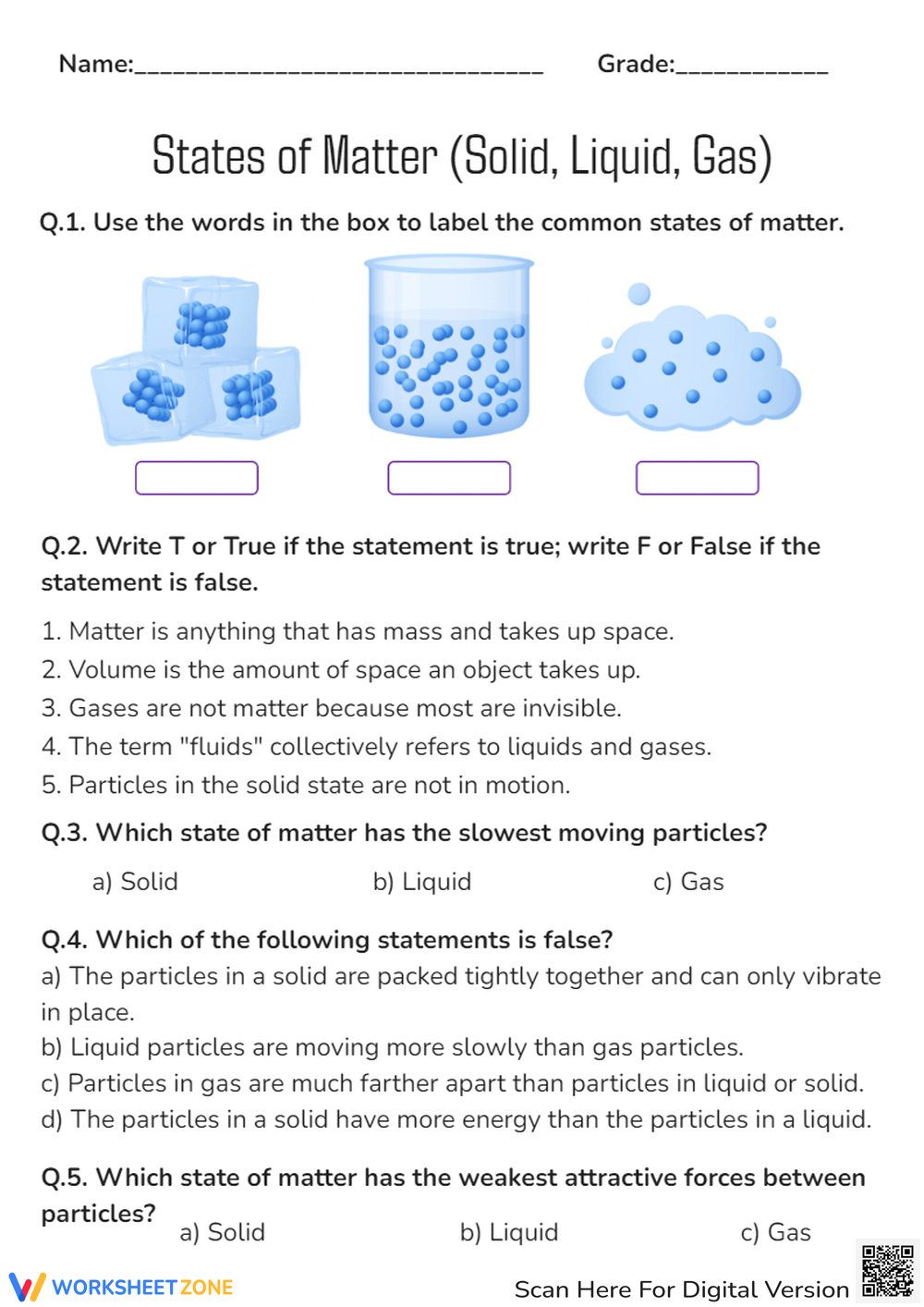 Classification Of Matter Solid Liquid Gas Worksheets Printable