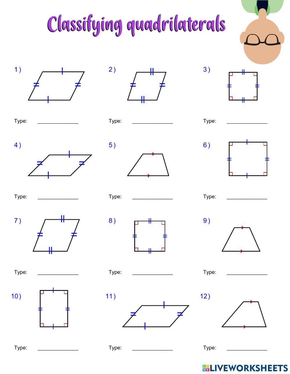 Classifying Quadrilaterals Activity Worksheets Library