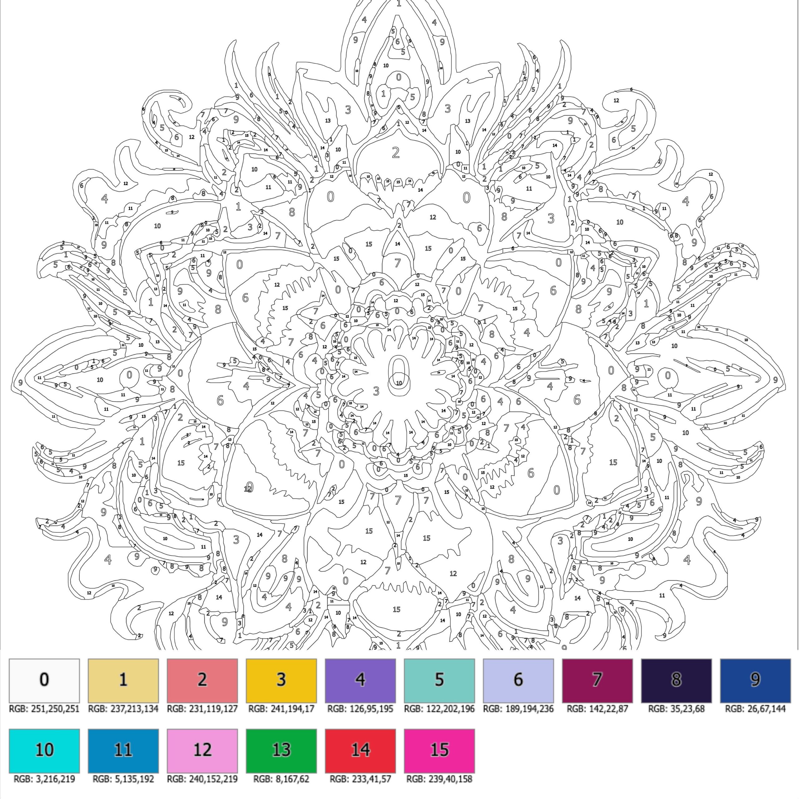Color By Number For Adult Mandala Flower Paint By Number Printable Coloring Pages Digital Download advanced Intricate Detailed Book 255 Etsy Color By Number For Adult Mandala Flower Paint By Number Printable Coloring Pages Digital Download advanced Intricate Detailed Book 255 Etsy