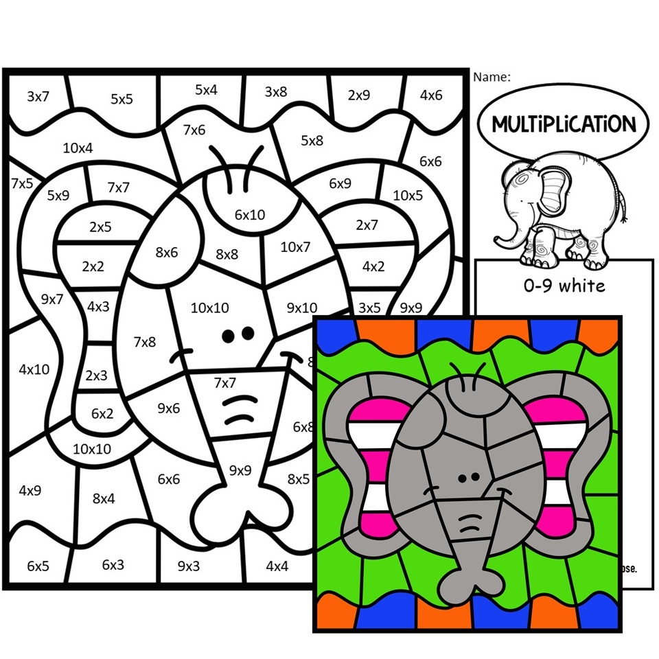 Color By Number Multiplication Safari Zoo Animals Made By Teachers