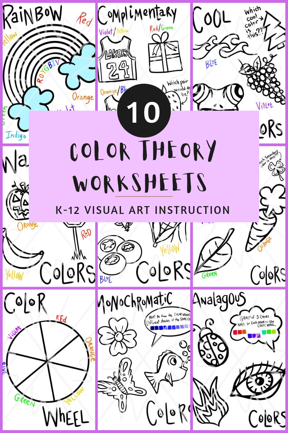 color theory worksheet