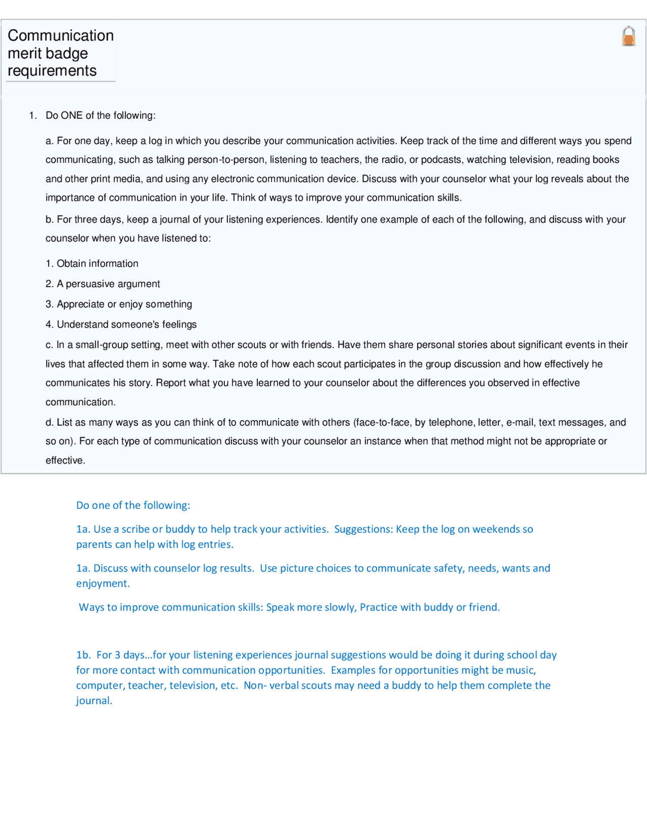 Communication Merit Badge Requirements Study Guides Projects Research Communication Docsity