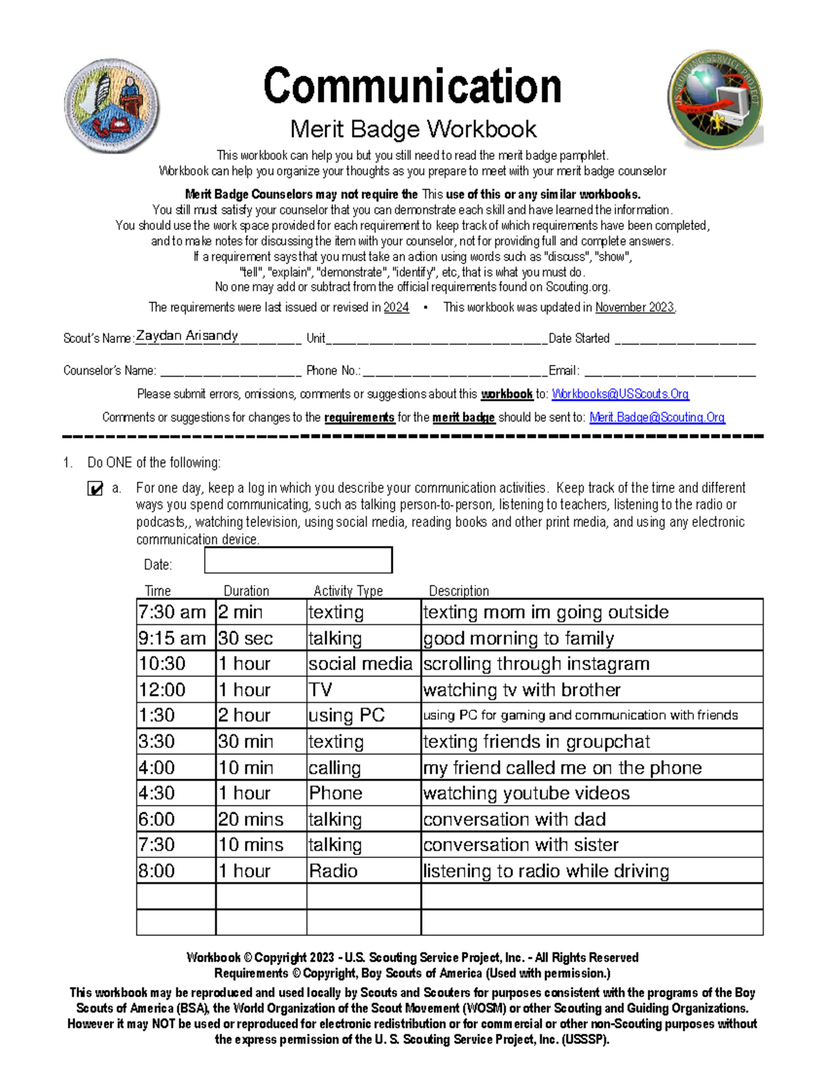Communication Merit Badge Workbook Guide For Scouts 2023 Update Studocu