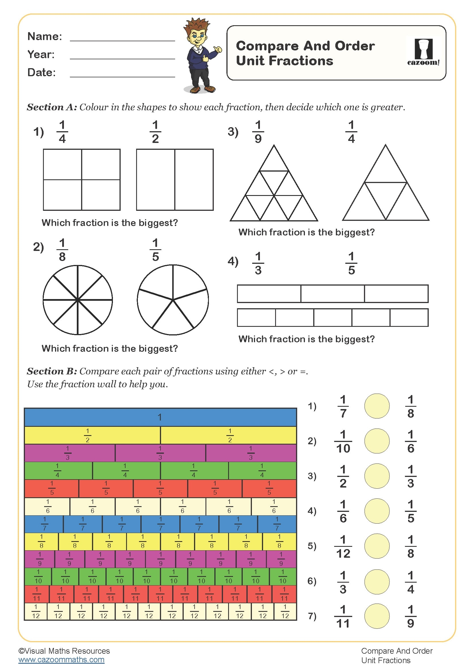 Compare And Order Fractions With The Same Denominator Worksheet Key Stage 2 PDF Number Worksheets Compare And Order Fractions With The Same Denominator Worksheet Key Stage 2 PDF Number Worksheets