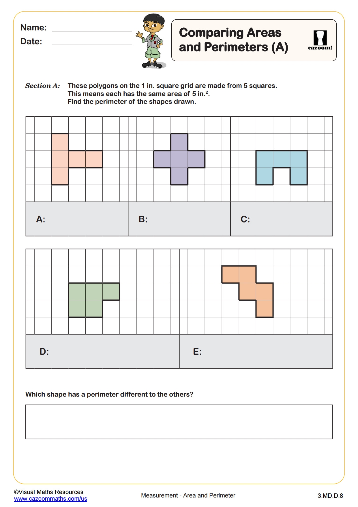 Comparing Areas And Perimeters A Fun And Engaging 3rd Grade PDF Worksheets Cazoom Math
