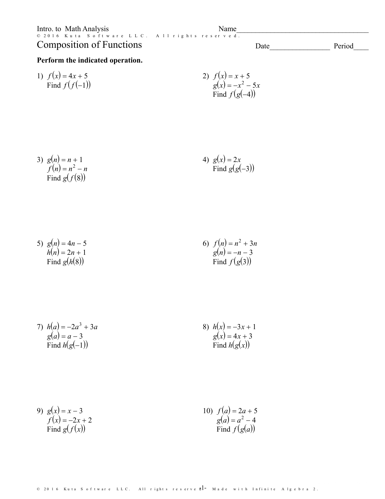 composition of functions worksheet